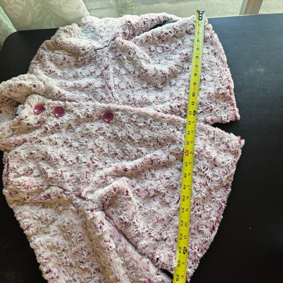 Pink Faux Fur Rosebud Swing Jacket – Sisters Plush Textured Coat Women’s Small - Picture 7 of 11